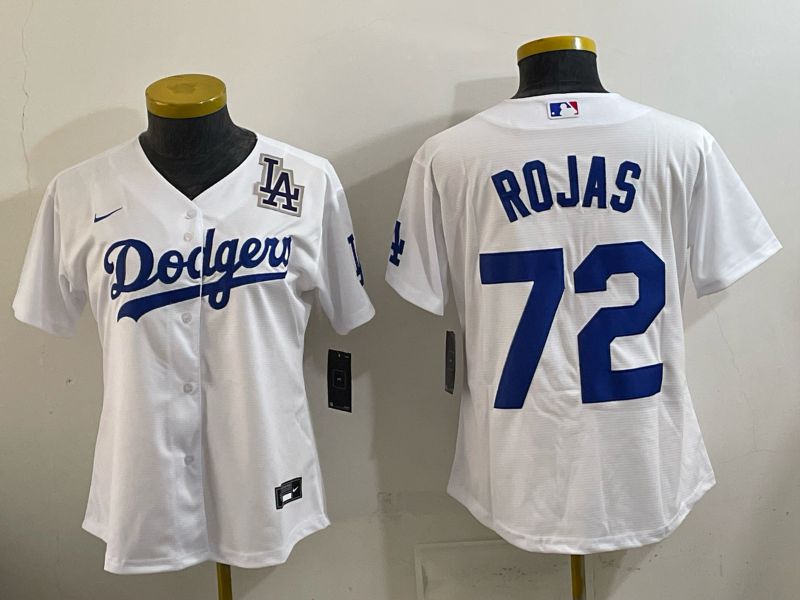 Women 2026 Nike Los Angeles Dodgers #72 Rojas White Game MLB Jersey 01->women mlb jersey->Women Jersey